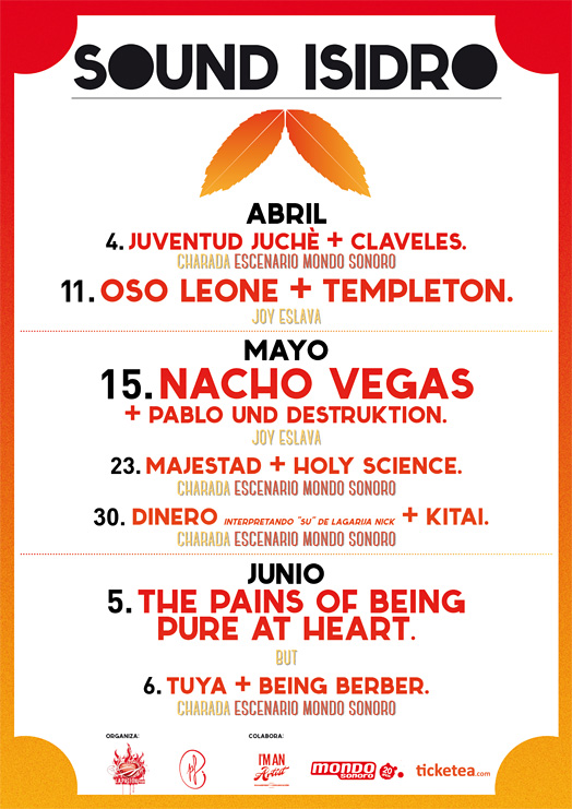 Nacho Vegas y The Pains Of Being Pure at Heart, en el Sound Isidro