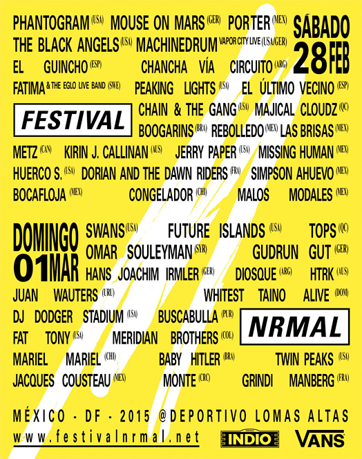 Ya están todos los nombres del Festival Nrmal