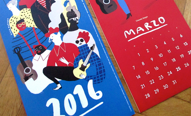 Calendario musical solidario ilustrado por Cinta Arribas